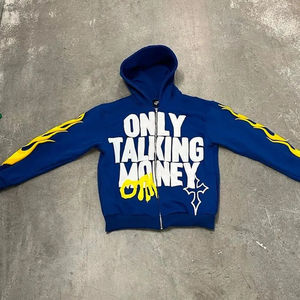 เสื้อฮู้ดโอเวอร์ไซส์ผ้าคอตตอนโฟมพิมพ์ลายพัฟเสื้อผ้าทรงหลวม - Product Image 1