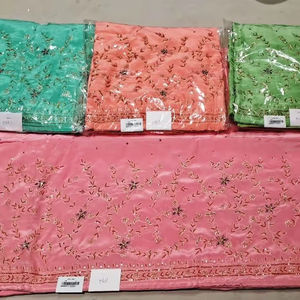 Designer moderne non cousu brodé à la main belle tenue costumes indien mode avant style traditionnel fait fêtes en soie - Product Image 1