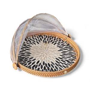 ฝาครอบอาหารสไตล์คลาสสิกทำจากเปลือกหอยมุกธรรมชาติสำหรับโต๊ะอาหาร ป้องกันอาหารและตกแต่งภายใน นำเข้าจากเวียดนาม - Product Image 4