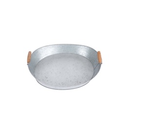 Sirva con estilo con la bandeja ovalada galvanizada más vendida con mango de madera perfecto para el hogar y el restaurante hecho en La India - Product Image 5