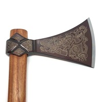 Hache à double lame en acier à haute teneur en carbone, faite à la main, tête barbue, personnalisable, pour usage industriel/DIY, chasse, bushcraft, combat, bois/acier