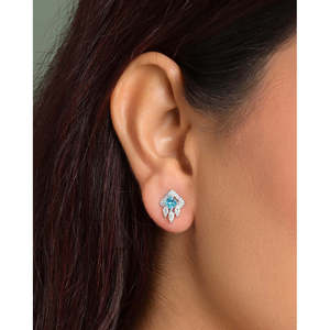 Boucles d'oreilles en argent sterling 925 avec diamants pour femmes et filles - Product Image 4