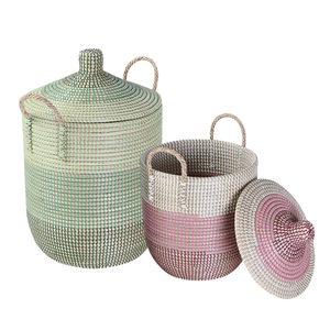 OEM Bamboo <b>Hamper</b> Laundry Seagrass <b>Storage</b> Basket with Lids <b>Hampers</b> for Laundry Seagrass Laundry Basket Made in Vietnam Best Pr - Product Image 1