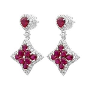 Boucles d'oreilles pendantes en rubis plaqué or, pierre de naissance de juillet, bijoux fins élégants et mignons, cadeau pour femme pour les anniversaires et les occasions de fête - Product Image 5