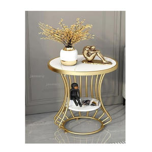 2023 nouveau Design métal fer Table basse ronde verre OEM ODM personnalisé à la main thé jus affichage Table basse - Product Image 6