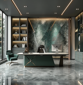 Bureau de direction moderne en bois avec grand plateau, bureau de PDG, bureau de gestionnaire, design contemporain pour le bureau - Product Image 3