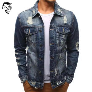 Chaqueta de mezclilla desgastada 2025, ropa de calle Unisex informal, abrigos de mezclilla azul con decoración de botones, OEM personalizado para invierno - Product Image 4