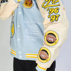 Chaqueta Universitaria Personalizada de Lana Recubierta, Nueva de Invierno, con Bordado, Cuello Alto, Resistente al Viento, Transpirable, Informal, Deportiva, Unisex - Product Image 2