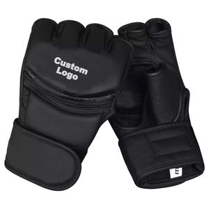 ถุงมือ MMA สำหรับผู้ใหญ่ถุงมือหนังวัวแบบเปิดสายรัดข้อมือขนาด6ออนซ์8ออนซ์สำหรับกีฬาที่สง่างาม - Product Image 1