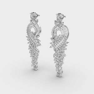 Lab-Grown Cluster Diamond Vintage Wedding <b>Earrings</b> 14K Solid <b>Gold</b> Dangle Multi-Stone for Engagement Anniversary Gifts for Her - Product Image 4