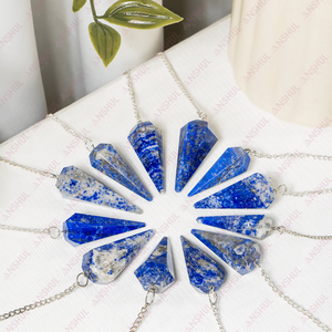 Péndulos facetados de cuarzo, lapislázuli de Color azul, proveedor de la más vendida - Product Image 2