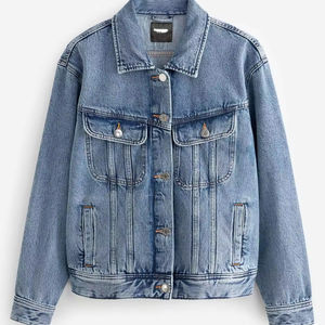 Loose Fitting <b>Women</b> Branded Denim Jean <b>Jackets</b> Single Breasted Europe Fashion Online Store OEM ODM Custom Designer <b>Jacket</b> - Product Image 1