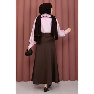 Conjunto de Falda y Top de Popelina con Estampado de Moda Veraniega, Cuello Bordado, Tallas XL y XXL, Estilo Lindo, Tela de Poliéster para la Temporada de Verano - Product Image 4