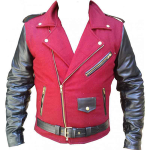 Vente en gros d'usine, veste en cuir véritable pour homme, en peau de mouton, en cuir de vache, streetwear d'hiver, mode, course, OEM - Product Image 4