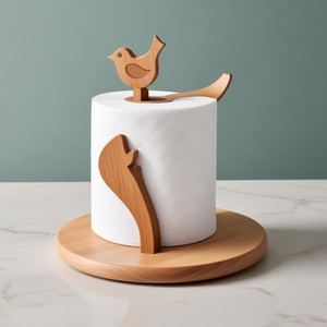 Porte-serviettes en papier en bois de haute qualité Design tendance Accessoires de salle de bain de qualité assurée fabriqués en Inde - Product Image 6