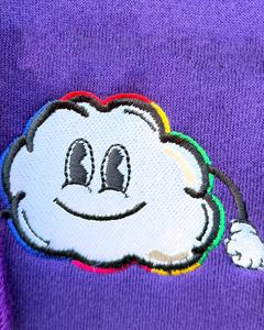 Sudadera con Capucha Personalizada para Hombre, Estilo Holgado, Color Morado, con Estampado de Nubes Bordadas, Ropa Urbana, Venta al por Mayor de Fábrica, MOQ Bajo, al por Mayor - Product Image 5