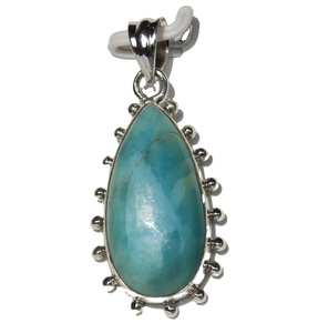 Collier en argent sterling 925 pendentif motifs multiples cabochon de larimar en argent Piedras Naturales cristal de guérison breloques charmantes - Product Image 3