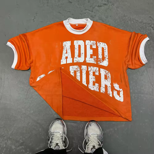 เสื้อยืดครอปของผู้ชายเสื้อโอเวอร์ไซส์ผ้าฝ้าย100% 230gsm โลโก้ออกแบบได้ตามต้องการเสื้อยืดโบซี่โอเวอร์ไซส์ทรงหลวมโอเวอร์ไซส์ - Product Image 3