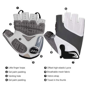 Gants de cyclisme d'été en gros, demi-doigts, haute qualité, gants à doigts courts, respirants et antichocs pour la conduite sur route - Product Image 6
