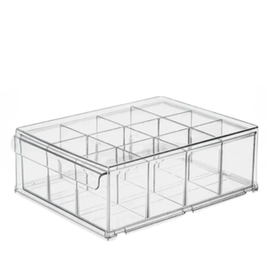 Tiroir de rangement transparent avec séparateurs amovibles 13,8 x 10,2 x 4 pouces, plateau organisateur de vêtements - Product Image 1
