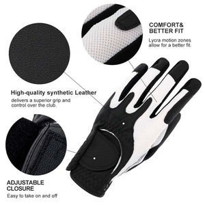 Gant de golf premium pour homme, doux et confortable, en cuir véritable Cabretta, poignée en cuir véritable, blanc nacré, pour joueurs gauchers et droitiers - Product Image 5