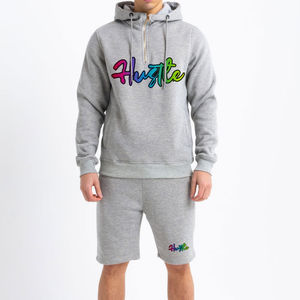 Streetwear personnalisé de haute qualité Ensemble deux pièces pour hommes avec sweats à capuche Joggers en polaire Ensemble short Ensemble de survêtement unisexe pour hommes - Product Image 1