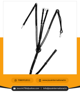 Pecho de caballo con forma de hoja acolchada, accesorio para correr, azul marino, elástico y amarillo - Product Image 2