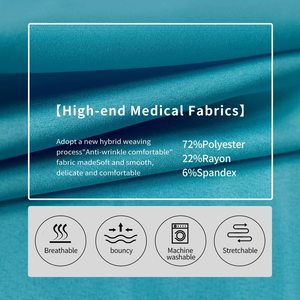 Fashionable <b>Plus</b> <b>Size</b> Blue Antibacterial Nurse <b>Scrubs</b> High Spandex Custom Soft 100% Cotton Twill Unisex Needle Hospital - Product Image 5