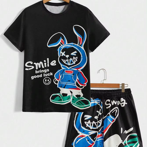 T-shirt pour hommes en Europe et aux États-Unis Short Printemps Été Impression de motifs 3D Taille personnalisée Vente en gros de haute qualité - Product Image 1