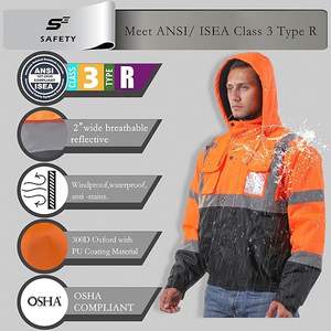 Chaquetas de Trabajo de Seguridad Reflectantes de Alta Visibilidad, Resistentes al Viento y al Agua para Hombre, de Alta Calidad - Product Image 5