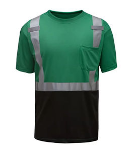 T-shirt de travail à manches courtes de classe 2 à haute visibilité réfléchissant de sécurité 100% coton formel pour hommes - Product Image 1