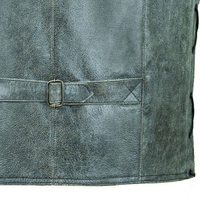 Nouveauté Gilets en cuir pour hommes en cuir noir pour moto Vestes en cuir Design personnalisé Imprimé Respirant Fermeture éclair Gilet en cuir pour l'hiver