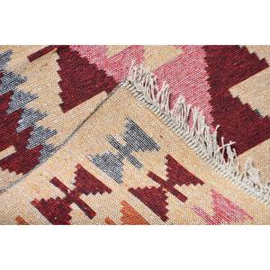 พรมวินเทจ ขนาด 2.8x3.9 ฟุต พรมขนาดเล็ก สีแดงเบจ ทำจากขนสัตว์ - Product Image 4