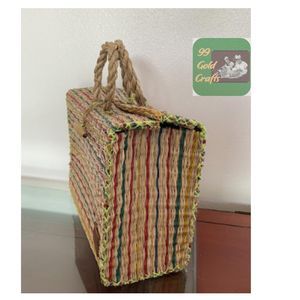 กระเป๋าสะพายไหล่ทำจากหญ้าทะเลทำด้วยมือมีสไตล์ฤดูร้อนสำหรับปิกนิกชายหาดวันหยุดและช้อปปิ้ง - Product Image 5