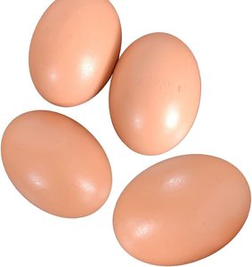 4 Œufs en bois pour poules | Œufs artificiels pour poules pondeuses en poulailler et à la ferme - Product Image 1