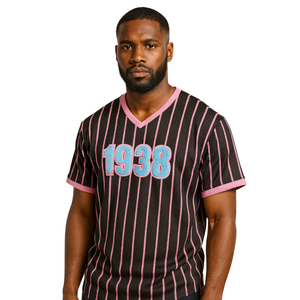 1938 Jack y Jill of America Black Pinstripes Pullover Jersey de béisbol Black Civic Professional Organizations Tee Mesh T Shirt - Product Image 1