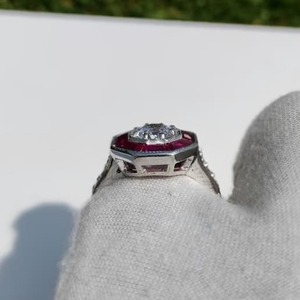 Hermoso Anillo de Compromiso de Plata 925 con Ónice Verde Tallado, Engaste Hexagonal Art Deco, Joyería Fina para Mujer, para Fiestas y Ocasiones Especiales - Product Image 5