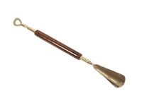 H.M.A Handicrafts : Chausse-pied en laiton éco-responsable fait main avec surface polie et manche en bois, design Art Déco pour Diwali