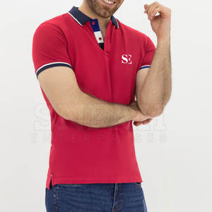 Camisas de Manga Corta para Hombre, de Algodón y Fibra de Bambú, Colores Personalizados para el Cuello, Talla Personalizada, Tela de Lona Transpirable, para Golf - Product Image 4