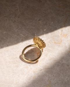 10x8mm Oval Cut White CZ Halo Engagement Ring with Round Accent Stones Gold Band Bridal Wedding Anniversary Women <b>Jewelry</b> - Product Image 5