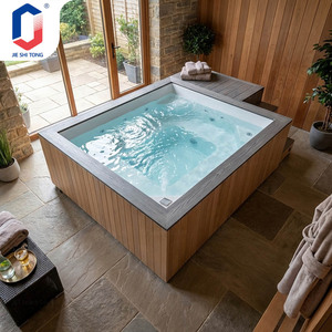 Piscine hors sol avec panneau latéral transparent, cascade et terrasse pour jardin extérieur, villa, piscine - Product Image 3