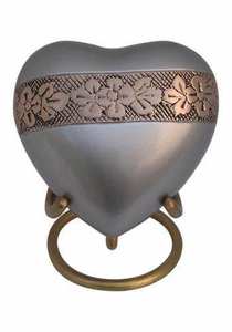 Urne funéraire Royal Rapture pour cendres, souvenir commémoratif de crémation, urne d'amour décorative en laiton en forme de cœur avec support - Product Image 4