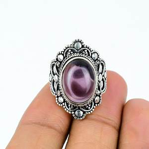 Anillos de Moda Boho Hechos a Mano con Piedras Preciosas de Amatista, Engaste de Bisel con Baño de Oro de 18K, Regalo para Ocasiones Elegantes - Product Image 2