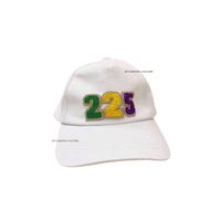 Casquette Trucker Tendance Brodé Design Mardi Gras 2026 Logo Personnalisé Perles et Strass Coton Fait Main Haute Qualité