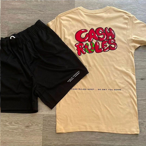 Venta en línea Unisex Quick Dry Hoodie Shorts Sets Custom Transpirable Impreso Patrón sólido Hombres última moda Top para el verano - Product Image 2