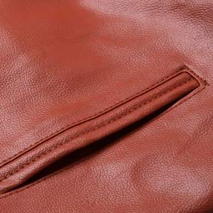 Chaqueta de Motociclista para Hombre de Piel de Oveja Auténtica con Cremallera, Color Lavanda Marrón, con Forro de Viscosa Acolchado - Product Image 6