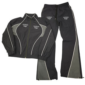 Chándal de nailon con rayas reflectantes de 2m y logotipo personalizado, chándal cortavientos para hombre, conjuntos de nailon para hombre, chándal a rayas para hombre - Product Image 1