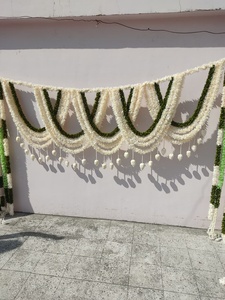 ดอกไม้ประดิษฐ์ดอกมะลิยาว8ฟุตทำด้วยมือของชาวอินเดียมีดอกบัวไม้โซลาสำหรับตกแต่งเทศกาลดิวาลิอินเดียใต้ - Product Image 5