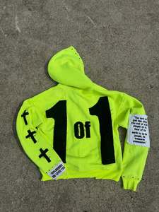 เสื้อฮู้ดซิปอัพวินเทจผ้าเฟรนช์เทอร์รี่ปักลาย400 GSM รุ่นเฮฟวี่เวทซักด้วยกรดซีดๆ - Product Image 4