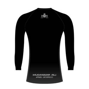 Dernière conception de vêtements de sport respirants pour hommes, couleur unie, manches longues avec logo personnalisé 100% polyester - Product Image 3
